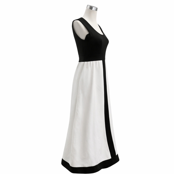 Alison Ayre Originals Black White Colorblock Maxi Dress Size 12 Formal Gown - Picture 6 of 10